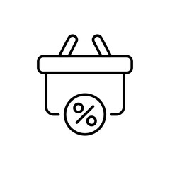 Shopping basket outline icons, minimalist vector illustration ,simple transparent graphic element .Isolated on white background