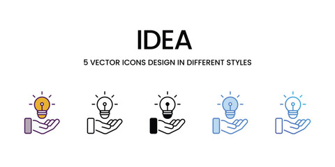 Idea icons vector set stock illustration.