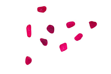 purple small pills isolated on a transparent background