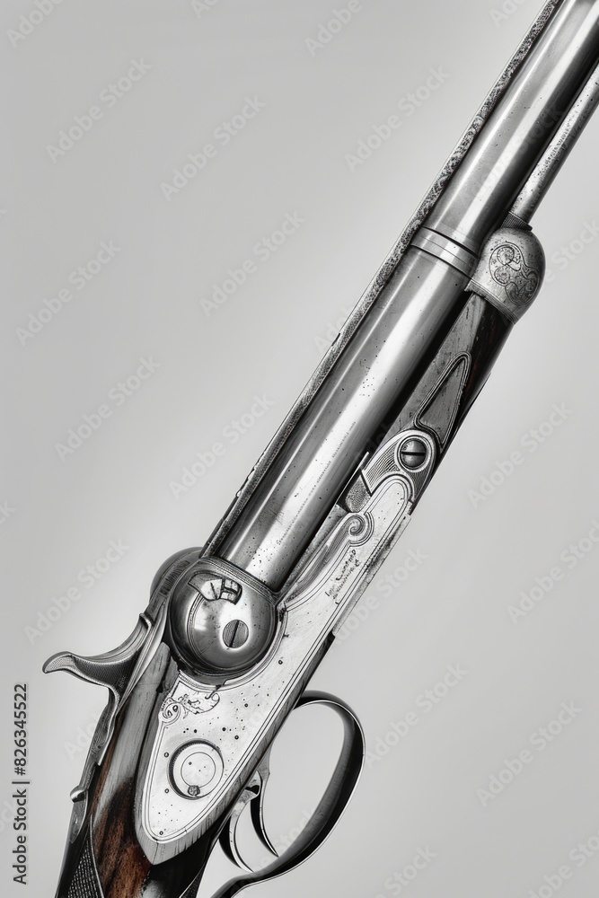Poster a gun placed on a table, suitable for illustrating security or crime concepts