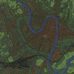 3D illustration of city and urban in Verona Italy