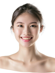 Obraz premium Young and beautiful asian hong kong chinese japanese korean girl transparent background