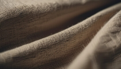 Close up of beige natural linen. 