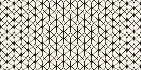 Vector mesh seamless pattern. Abstract graphic monochrome background with thin wavy lines, delicate lattice, texture of lace, weaving, net. Black and white repeated design for decor, textile, print
