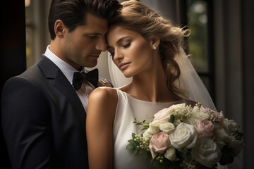 Lovely wedding decorations happiest couple day holiday illustration made with Generative AI tools