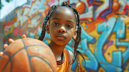 Young Basketball Player in Urban Setting