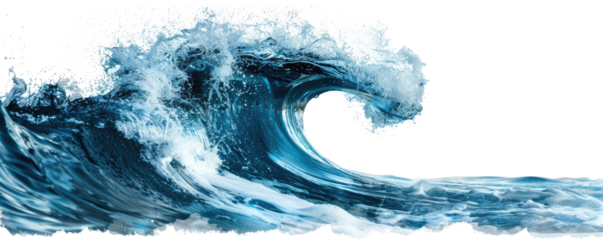 water wave splashing isolated on white or transparent png