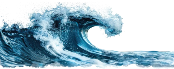 Foto op Canvas water wave splashing isolated on white or transparent png © David Kreuzberg