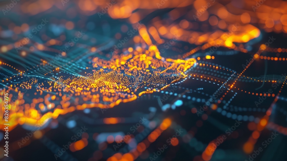 Poster detailed view of the intricate components and pathways on a computer circuit board, showcasing the c