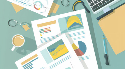 Report documents research vector image,Accounting concept background flat style vector image