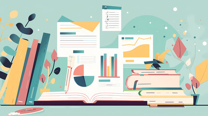 Report documents research vector image,Accounting concept background flat style vector image