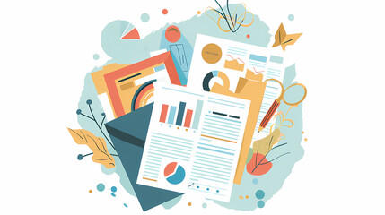 Report documents research vector image,Accounting concept background flat style vector image