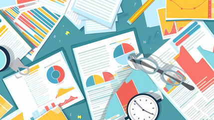 Report documents research vector image,Accounting concept background flat style vector image
