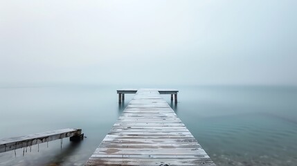 Obraz premium An isolated pier at dawn.