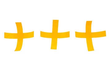 Plus yellow isolated on a transparent background