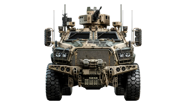 Reconnaissance vehicle isolated on a white background. military vehicle equipment