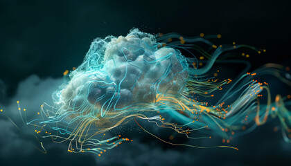 Cloud computing technology wallpaper - ai generative