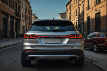 the rear of crossover car