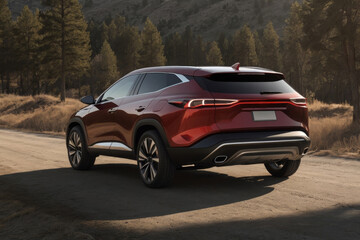 Fototapeta premium the back of the crossover, showcasing the taillights, rear hatch, bumper