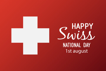 Swiss National Day celebration. Switzerland flag design element. August 1. Important day. Grunge flag and patriotic elements. Creative concept for posters, greetings, banners, backgrounds