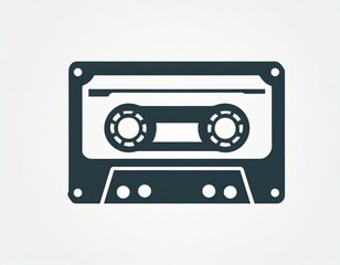 Fototapeta premium audio cassette music, vector picture on a white background, logo