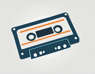 Obraz premium audio cassette music, vector picture on a white background, logo
