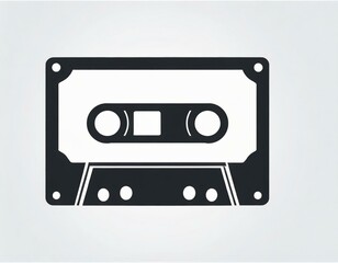 audio cassette music, vector picture on a white background, logo