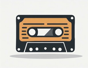 Obraz premium audio cassette music, vector picture on a white background, logo