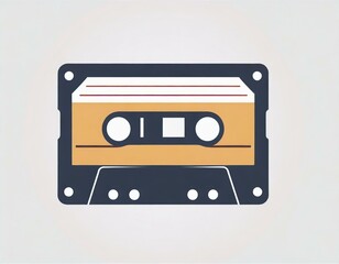 Obraz premium audio cassette music, vector picture on a white background, logo