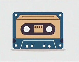 Naklejka premium audio cassette music, vector picture on a white background, logo