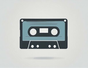 Fototapeta premium audio cassette music, vector picture on a white background, logo