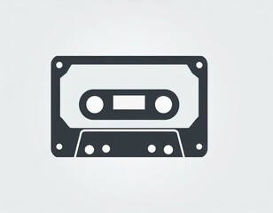 Obraz premium audio cassette music, vector picture on a white background, logo