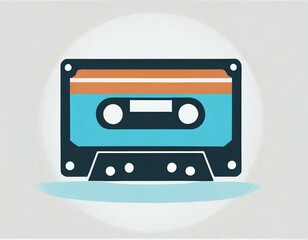 Fototapeta premium audio cassette music, vector picture on a white background, logo