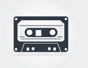 Obraz premium audio cassette music, vector picture on a white background, logo
