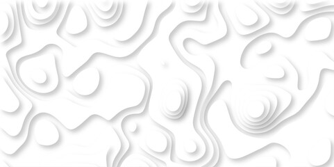 Abstract wavy line 3d paper cut white background with shadows. Abstract realistic papercut decoration textured with wavy layers. Topographic contour lines vector map seamless pattern vector.