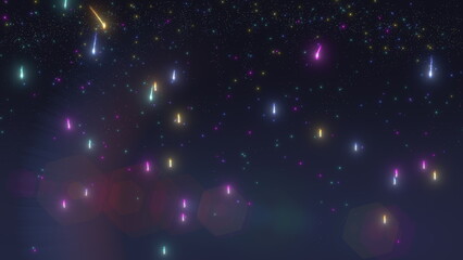 Astral Fantasia: Glowing Meteor Trails in a Futuristic Universe, Unveiling Cosmic Science and Mystery, Forever Painting the Night Sky with Shiny Effects