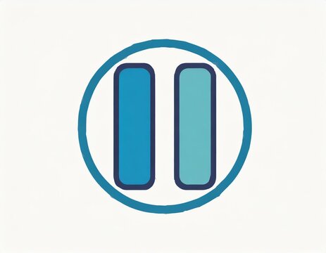 pause button vector icon on white background, logo audio video