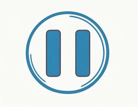 pause button vector icon on white background, logo audio video