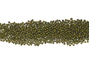 A pile of nutritious raw mung beans isolated on a transparent background