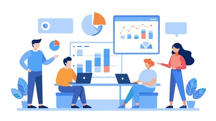 Fototapeta premium Web analytics provide valuable insights for financial planning. Businesses leverage this data to make informed investment choices.