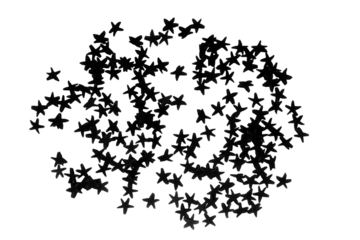Black star pattern isolated on a transparent background