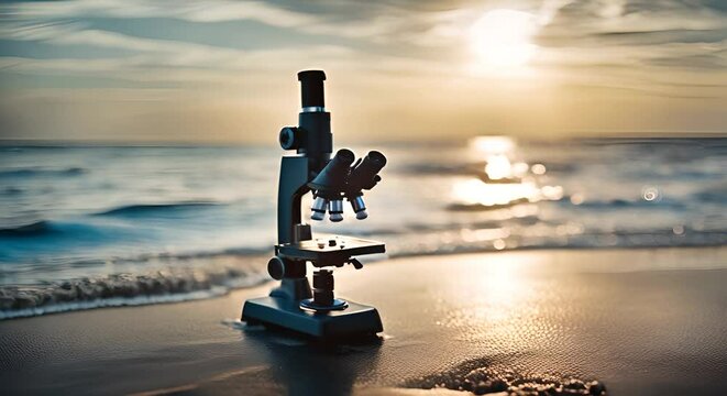 Microscope in the sea. Marine research.	
