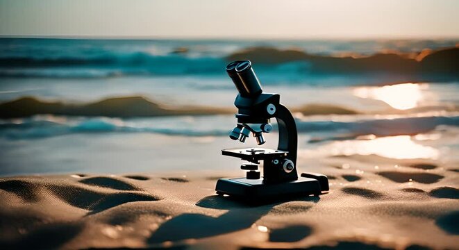 Microscope in the sea. Marine research.	
