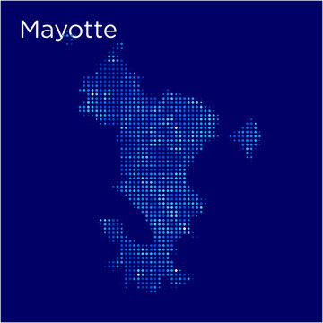 mayotte map with blue bg