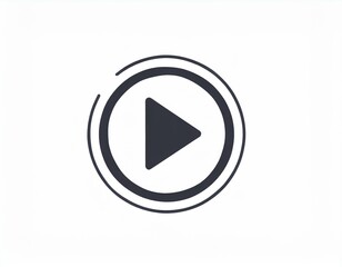 play button vector icon on white background, logo audio video