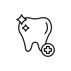 Obraz premium Hygiene teeth outline icons, minimalist vector illustration ,simple transparent graphic element .Isolated on white background