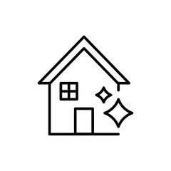 Clean house outline icons, minimalist vector illustration ,simple transparent graphic element .Isolated on white background