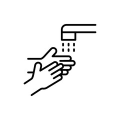 Washing hand outline icons, minimalist vector illustration ,simple transparent graphic element .Isolated on white background