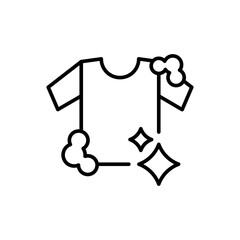 Washing clothes outline icons, minimalist vector illustration ,simple transparent graphic element .Isolated on white background
