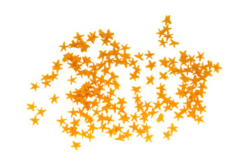 golden stars confetti isolated on a transparent background